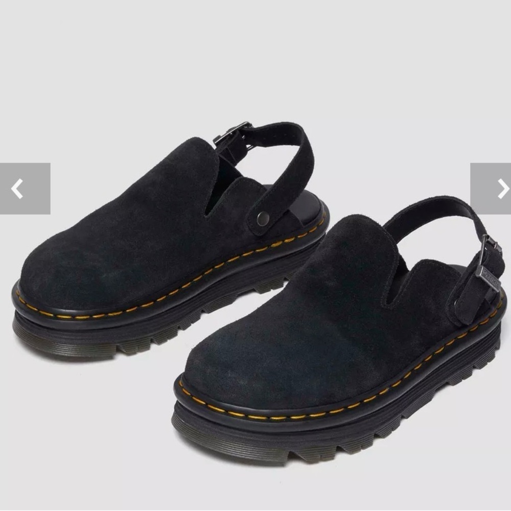 Dr. Martens Black Suede Slingback Platforms - Picture 3 of 5